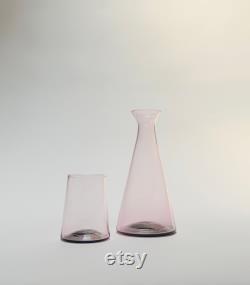 Handblown Bedside Carafe, Rose Gold