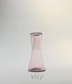 Handblown Bedside Carafe, Rose Gold