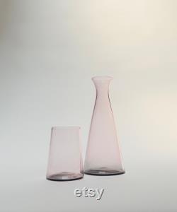 Handblown Bedside Carafe, Rose Gold