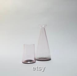 Handblown Bedside Carafe, Rose Gold