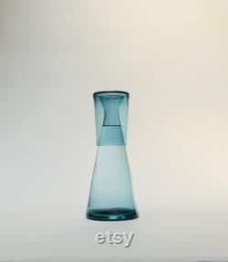 Handblown Bedside Carafe, Steel Blue