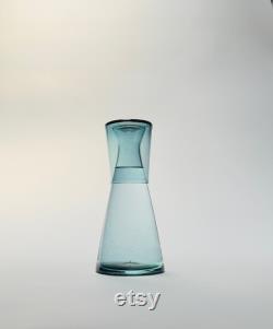 Handblown Bedside Carafe, Steel Blue