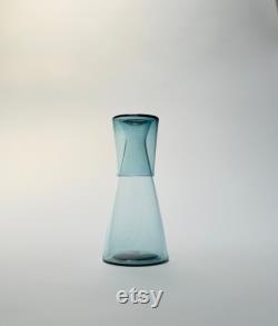 Handblown Bedside Carafe, Steel Blue