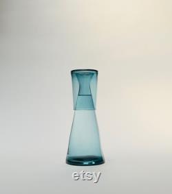 Handblown Bedside Carafe, Steel Blue