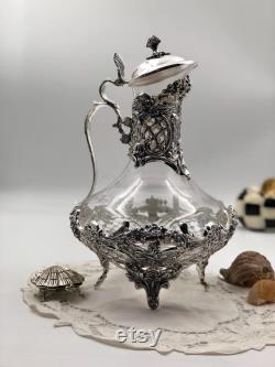 Handcrafted Senay Pitcher with Lid 999 Carat Silver-Plated Elegance