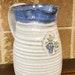 Handmade Blue And White Glazed Pottery Wine Water Carafe Handled Pitcher Kitchen Utensil Holder Pottery Grape Pitcher Mother's Day Gift