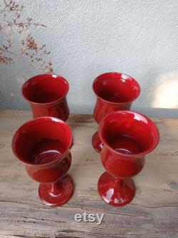 Handmade Ceramic Wine Set, 5 Pcs. Red Wine Set, Wine Decanter, Handmade Ceramic Wine Carafe and Wine Goblets, Wine Chalice, Carafe Set
