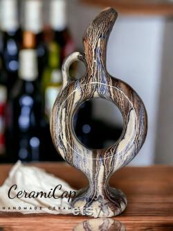 Handmade Turkish Ceramic Wine Carafe Set,Decorative Ceramic Carafe and wineglass , Handmade Wine set, Turkish Wine Mugs