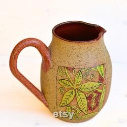 Handmade ceramic pitcher, Pottery water jug, Decorative jar, Hand painted ceramic jar, Ceramic carafes Ready to ship