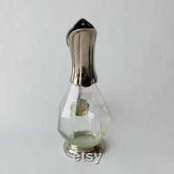 Heavily silver plated duckbill Decanter, with beautifully decorated glass.