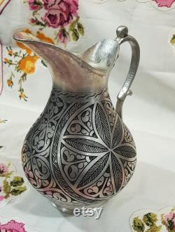 Heavy Handcrafted Big Handmade Anatolian Copper Carafe, water carafe , water pot, kitchen decor, home decor