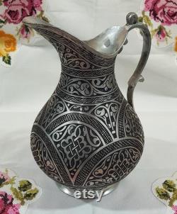 Heavy Handcrafted Big Handmade Anatolian Copper Carafe, water carafe , water pot, kitchen decor, home decor
