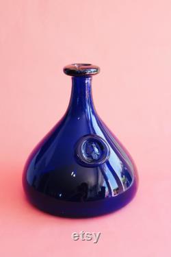 Holmegaard Carafe, Holmegaard Viking Carafe designed by Ole Winther, Fat cobolt blue glass decanter, Holmegaard wine carafe, Wine pourer