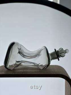 Holmegaard Kluk Kluk Decanter with 6 Canada Glasses Danish Art Glass