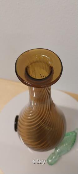 Holmegaard liquer carafe mouthblown from 1932 danish designed carafe 2 coloured glass carafe vintage