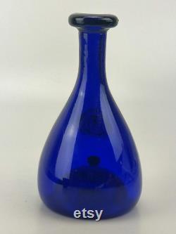 Kastrup Holmegaard Cobalt Blue Glass Viking Carafe With Tumbler By Ole Winther