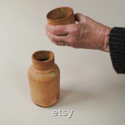 Khaki Stoneware Water Carafe Set Handmade Matte Glaze