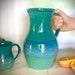 Large Ceramic Pitcher, Turquoise Pitcher, Handmade Carafe, Wine Pitcher, Pottery Jug With Handle, Ceramic Vase, Summer Water Pitcher, Gift