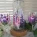 Lupine Painted Glass, Maine Flower, Wine Glasses, Carafe Hand Painted