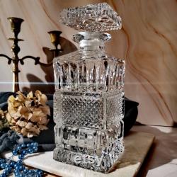 Luxurious crystal carafe with diamond motif 1970s