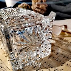 Luxurious crystal carafe with diamond motif 1970s