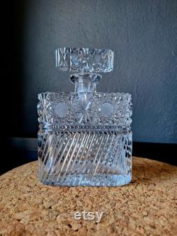 Luxurious crystal glass carafe with hancut motif 1970s