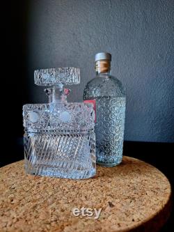 Luxurious crystal glass carafe with hancut motif 1970s