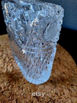 Luxurious crystal glass carafe with hancut motif 1970s