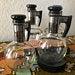 Mcm 4 Set Vintage Silver Lined Carafe With Cork Top And Trays