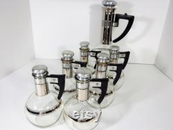 Mid Century Inland Coffee or Wine Carafe and and 6 Individual Carafes set ,