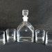 Mid-century Light And Music Whisky Decanter With Its Cap And Four Shot Glasses