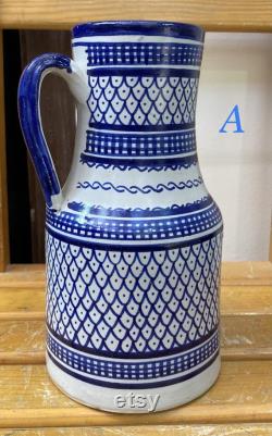 Moroccan pitcher in blue of Fes made the old-time. Hand-painted and handmade. Moroccan pitcher handmade hand painted ,blue