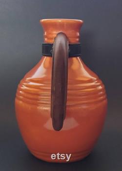 Pacific Pottery Carafe Jug 438 Rust Orange 8 1 2 Made in USA Wood Handle