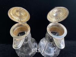 Pair Carafes with Silver