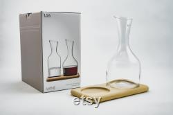 Personalised LSA Water Wine Set and Oak Base, wine lover, wine gift, engraved carafe, house gift, LSA Carafe