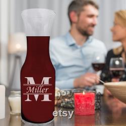 Personalized Wine Carafe, Custom Carafe, Engraved Wine Decanter Set, Monogrammed Wine Water Dispenser Aerator Breather Pourer