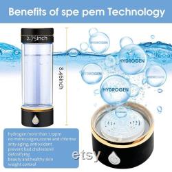 Portable Hydrogen Rich Water Cup USB Rechargeable Ionized Water Generator, Glass Hydrogen Generator Water Bottle Health Cup