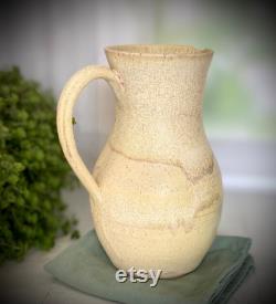 Pottery Large Pitcher, off-white jug, ceramic pitcher, handmade pitcher, rustic jar, water pitcher, ceramic wine carafe, ceramic vase