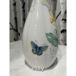 RARE 2 Piece Lenox Butterfly Meadow Carafe Cup Tumble Up 10 Flowers Floral Bee