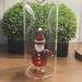 Rare Massimo Lunardon Italian Glass Water Carafe With Blown Glass Santa Claus Inside Pinched Handles 10 Tall- Holiday Table, Blown Glass