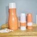 Rare Mid Century Plas-tex Juice Set Orange And White Plastic Pitcher And 6 Cups