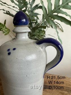 RES Vintage earthenware clay handmade pottery jug bottle water wine oil circa 1940-50's Hungarian,Pot, Flask, Terracotta, Pitcher, Drink Cup