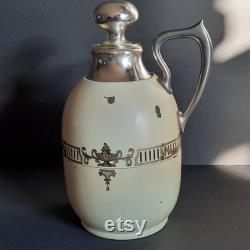 Rare 1900 s Mercury Glass, Chrome Vacuum Carafe, Patented June 1,1909. by Vacuum Specialty Co in Meriden, Connecticut, Trade Name Hotakold