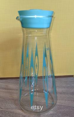 Rare Pyrex Atomic Eyes 32 oz Carafe with lid. Mint condition