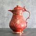 Red Pitcher With Lid, Copper Wine Pitcher, Copper Water Jug