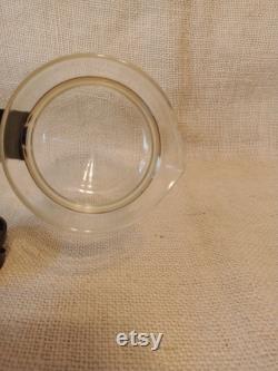 Retro Pyrex Glass Coffee Carafe with Lid Vintage Pyrex Black and Gold