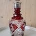 Ruby Red Glass Carafe With Sterling Silver Coloum, Sterling, Böhmish Glass, Patina, Vintage