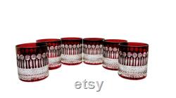 Ruby set Carafe and whiskey glasses