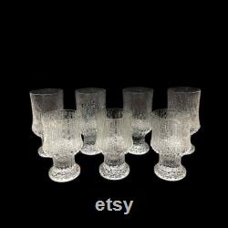 Set of 7 Tapio Wirkkala Iittala Ultima Thule Stemmed Red Wine Glasses and Goblets Clear Glass Mid Century Modern MCM