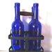 Set Of Carafes Old Glass Cobalt Blue With Bottle Door Painted Metal And Wood Vintage French